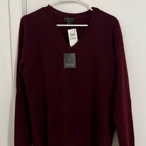 Charter Club, Burgundy Cashmere V-Neck Sweater